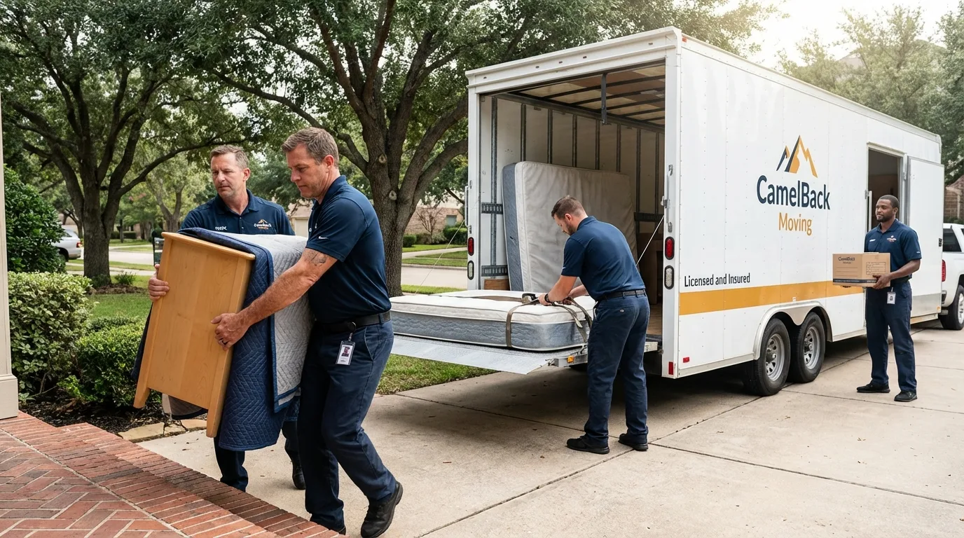 Crew loading residential truck for cross-state move from Valley Cottage, NY