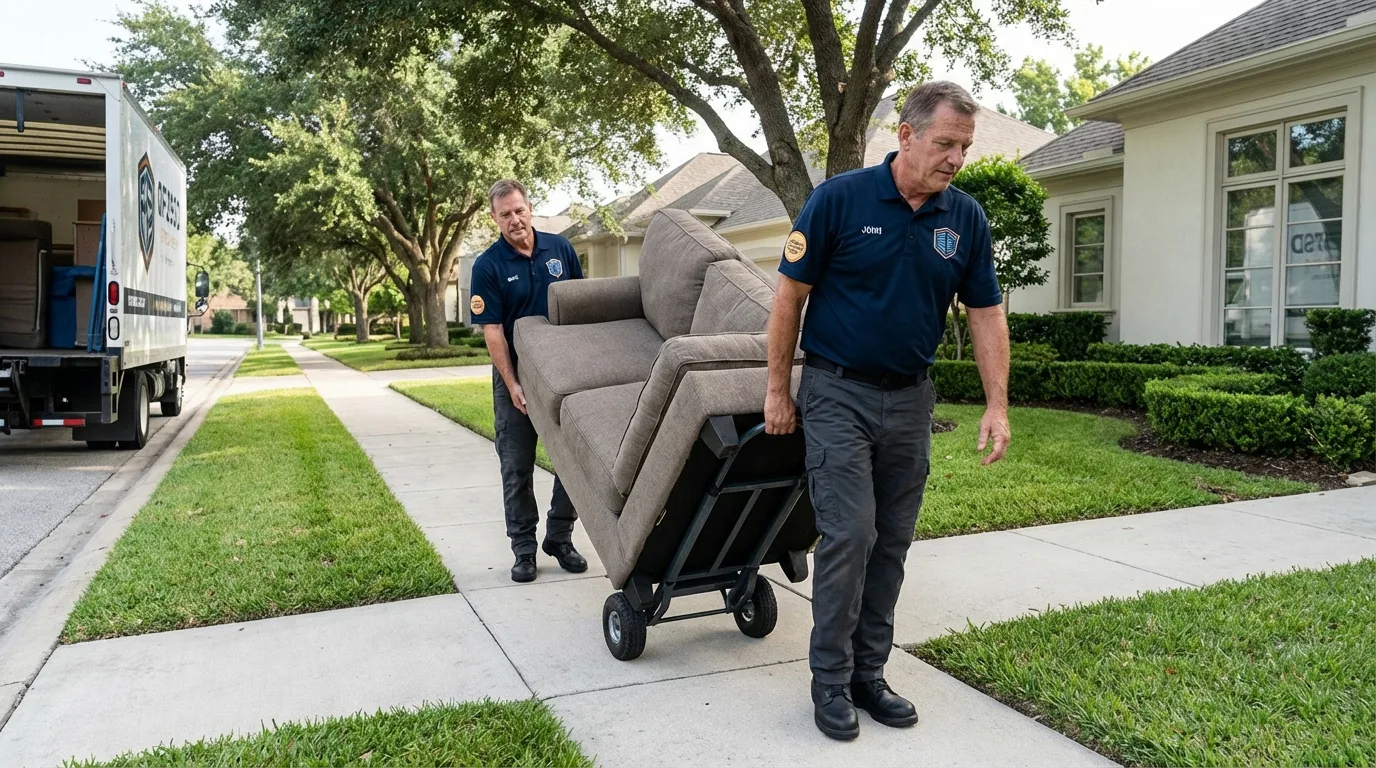 Local residential moving crew loading furniture in Valley Cottage, NY